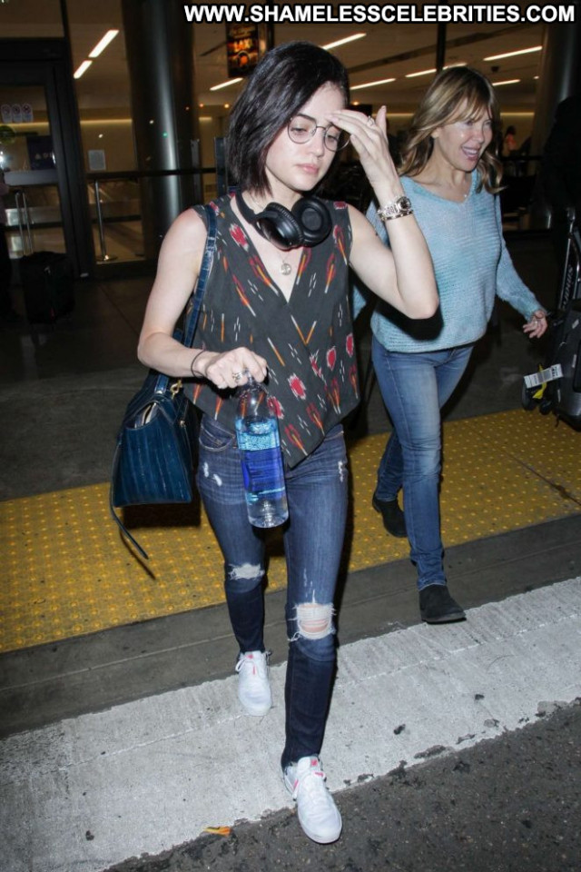 Lucy Hale Lax Airport  Angel Posing Hot Los Angeles Paparazzi Lax